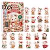 Collectible Bunny Figurines 2026 Advent Calendar, 24 Days Acrylic Rabbit Ornaments Christmas Countdown Seasonal Hanging 2D Flat Cute Animal