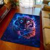 1PC Tiger, blue flames, fantasy Print Carpet Rug for Living Room Bedroom Sofa Doormat Home Decor Non-slip Floor Mat