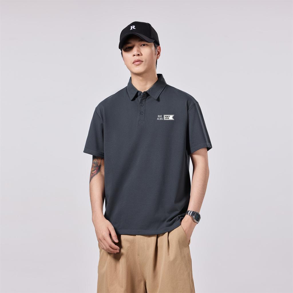 Men's Short-sleeved Letters POLO Shirt Men's Short-sleeved T-shirt Loose Lapel Summer New Style T-shirt