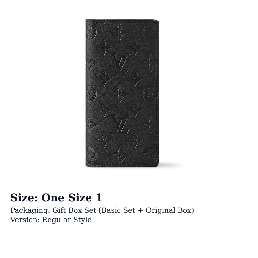 Louis Vuitton Brazza Cow Leather Wallet Men's Black M62900