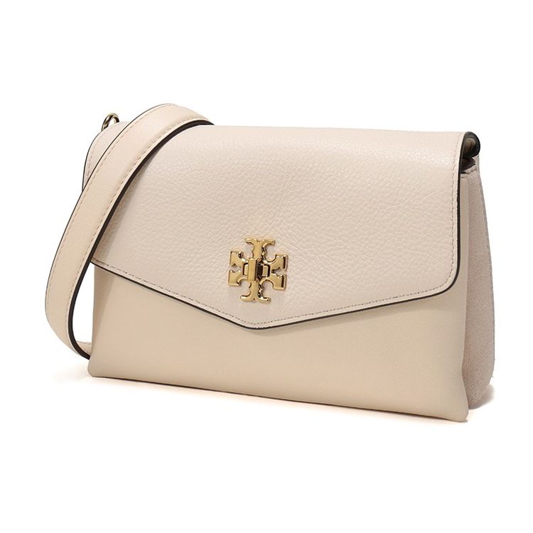 Tory Burch Kira Flap Leather Chain Crossbody Shoulder Bag Women Bags Cream 55346-122