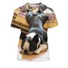 Funny Dog T-shirt Men's Clothing Children O-neck Short Sleeve Loose T Shirts 3D Print Cute Pet Animal Graphic Street Casual Tees