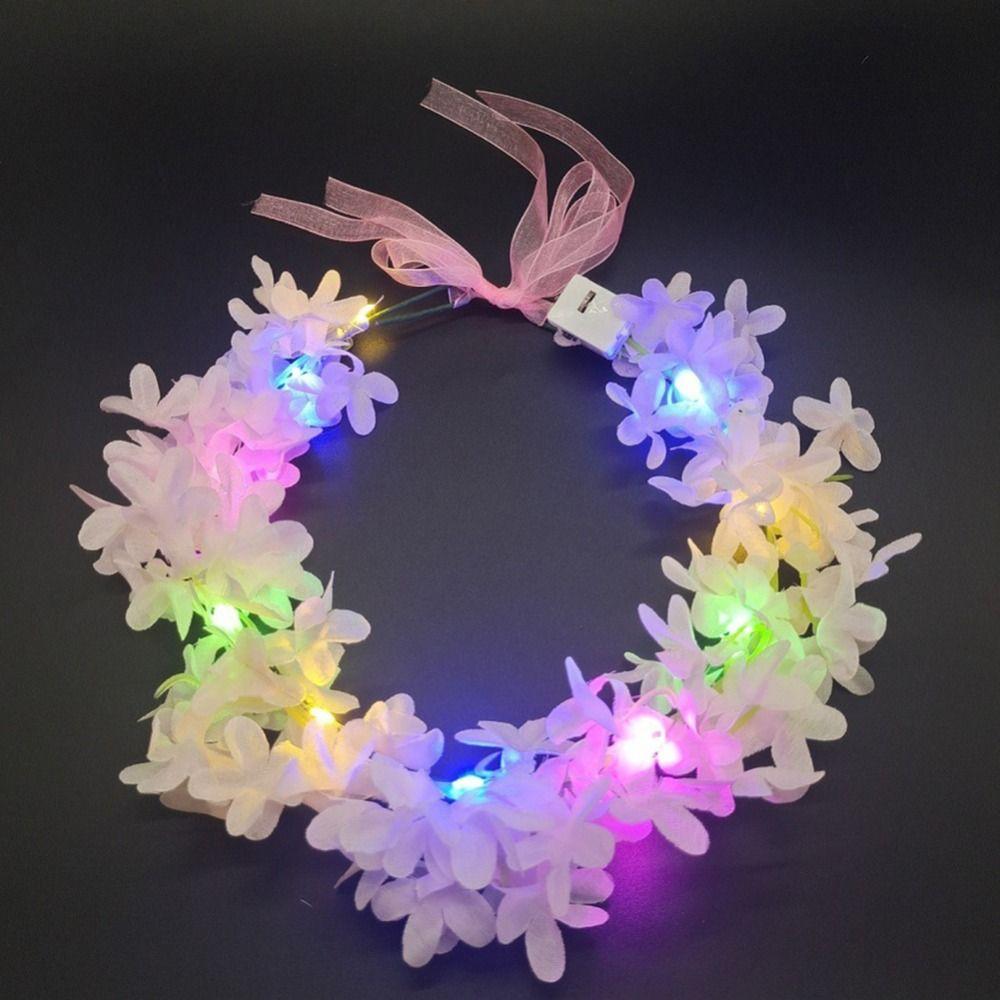 Birthday Party For Bride Luminous Glowing Wreath Beach Headband Flower Crowns Wreath Headband