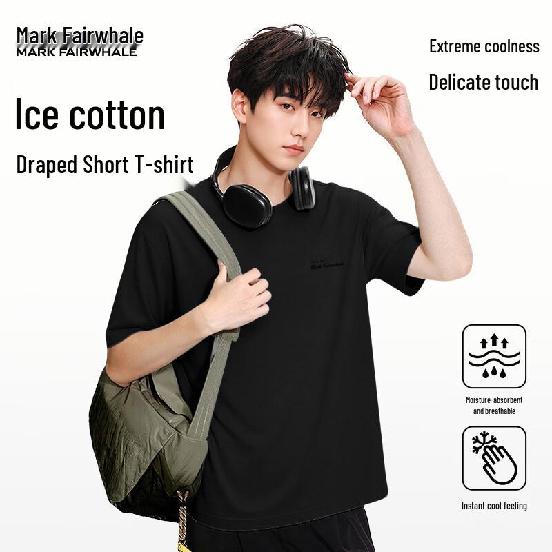 MARK FAIRWHALE Men's Ice-Feel Cotton Cooling T-Shirt