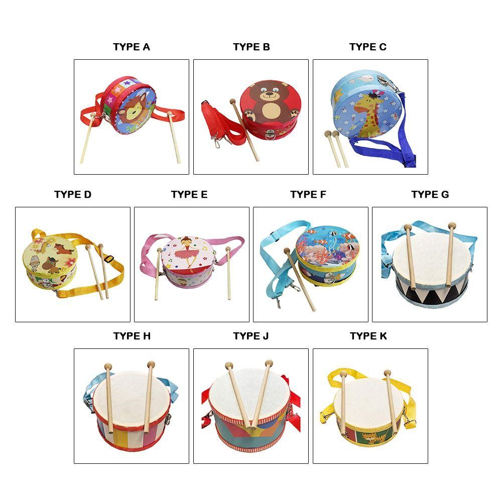 Double Sided Children's Drum Toy Wooden Material Musical Instrument Drum  Rhythm Development