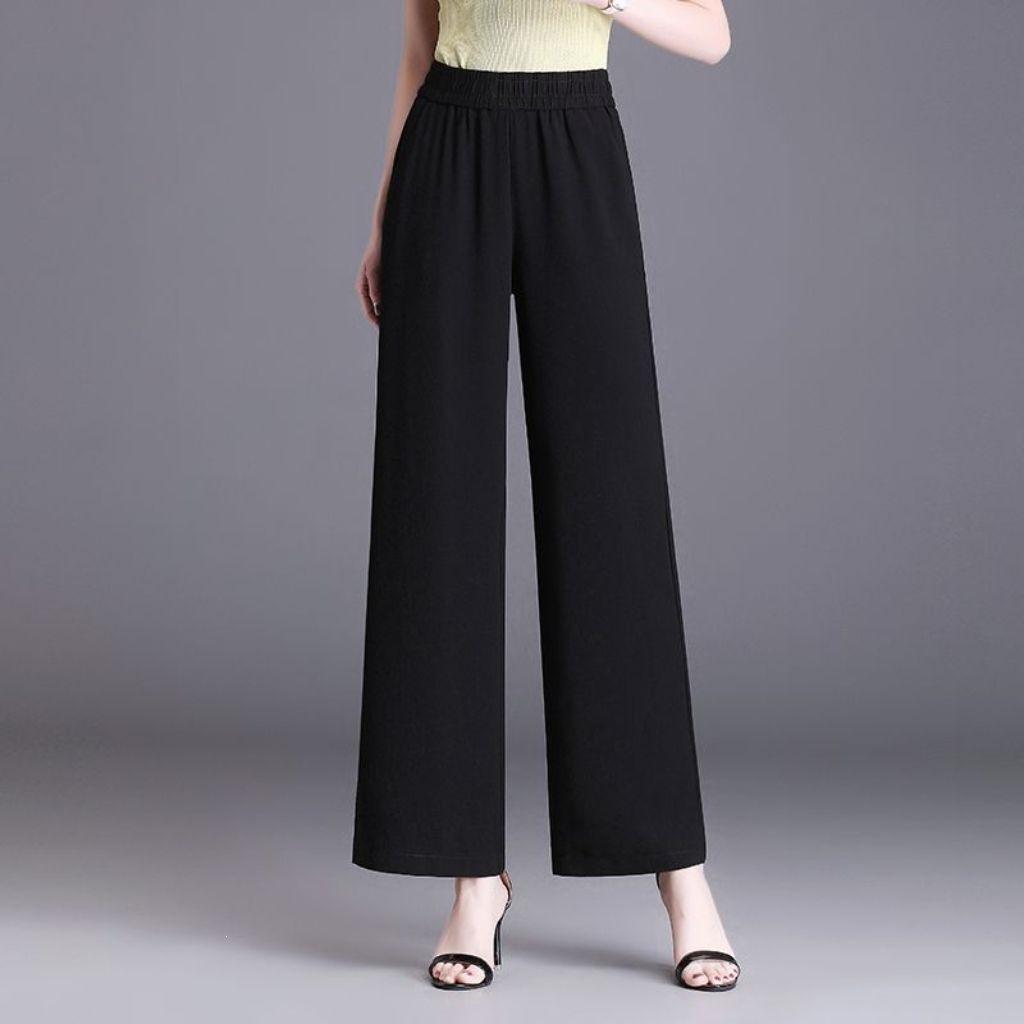 

Buy One Get One Free: 2-Pack Women s High Waist Slimming Trousers - Straight, Wide Leg and Cropped Options for Spring/Summer XXL (128-145 lbs)