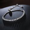 Geometric Crystal Adjustable Bracelet, Sparkling Gemstone Chain Bracelet for Women Fashion Jewelry Gift