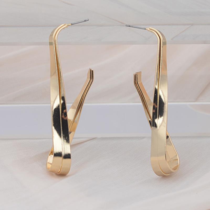 

Уникальные металлические серьги-клипсы с пинцетом для женщин, модные серьги-гвоздики золотого, серебряного цвета, европейские и американские преувеличенные сложенные серьги-гвоздики, металлические украшения для ушей золотой