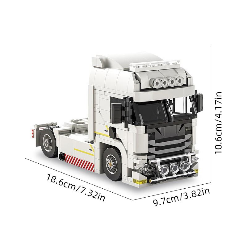European Truck Head Building Blocks Diy Connectable Container Trailer Model Bricks Educational DIY Toys For Children's Gifts