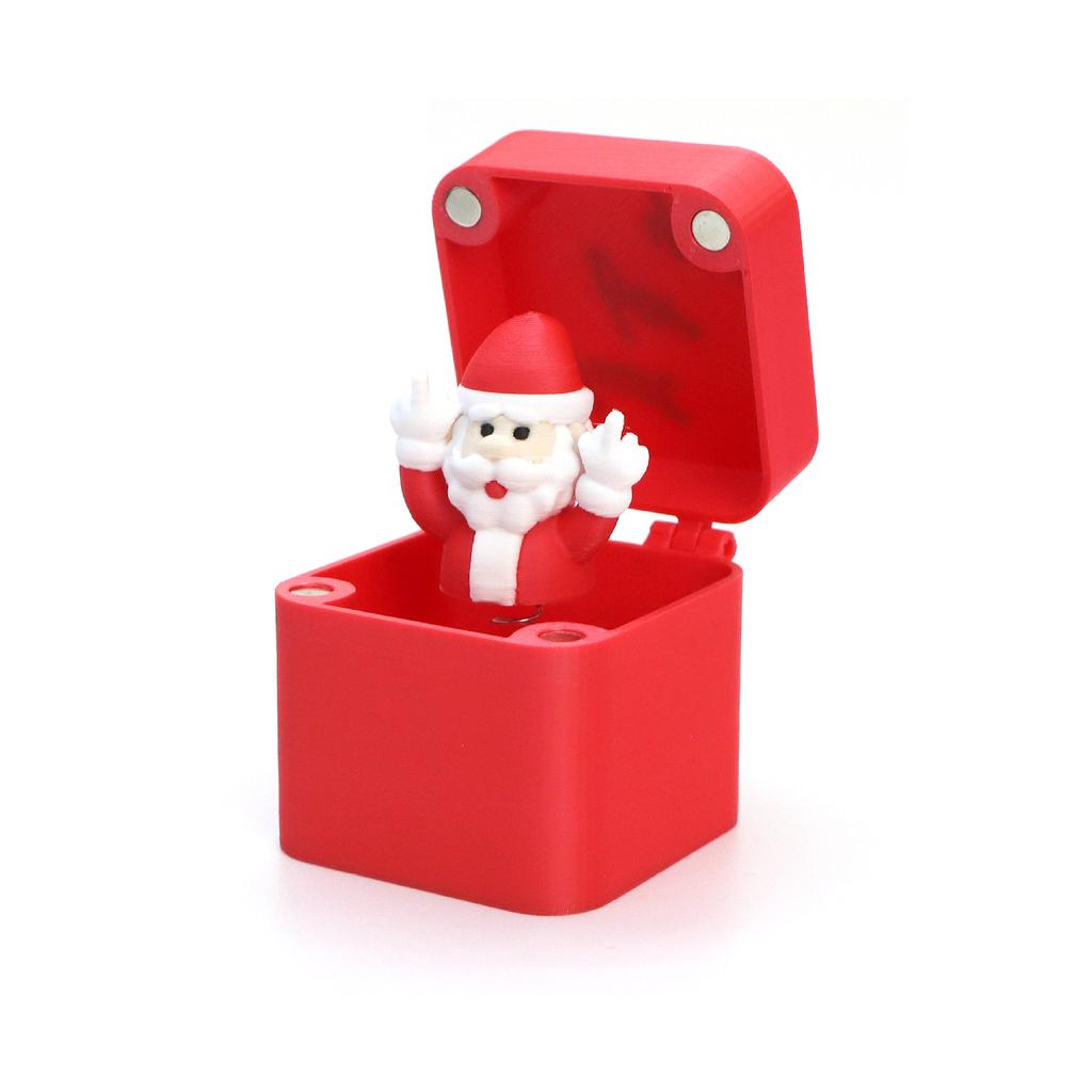 Christmas Middle Finger in A Box Snowman Reindeer Santa Claus Waving Hands Funny Gag Gift for Adults White Elephant Gifts