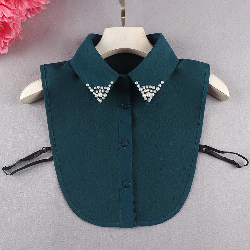 Μόδα Χρώμα Καραμέλας Λευκό Ψεύτικος Γιακάς Πουκάμισο Γυναικείο Ψεύτικος Γιακάς Μισό Πουκάμισο Μπλούζα Ψεύτικος Γιακάς Γυναικείο Πουλόβερ Πουκάμισο Αποσπώμενοι Γιακάδες