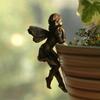 Angel Girl Hanging Cup Resin Decoration Fairy Combination Flower Basket Edge Decoration Garden Design Fairy Pot Huggers