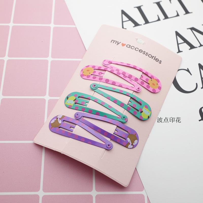 

6 шт. новые милые металлические заколки с мультяшным принтом и цветными животными, детские BB-заколки для девочек, заколки для волос, детские головные уборы, детские аксессуары