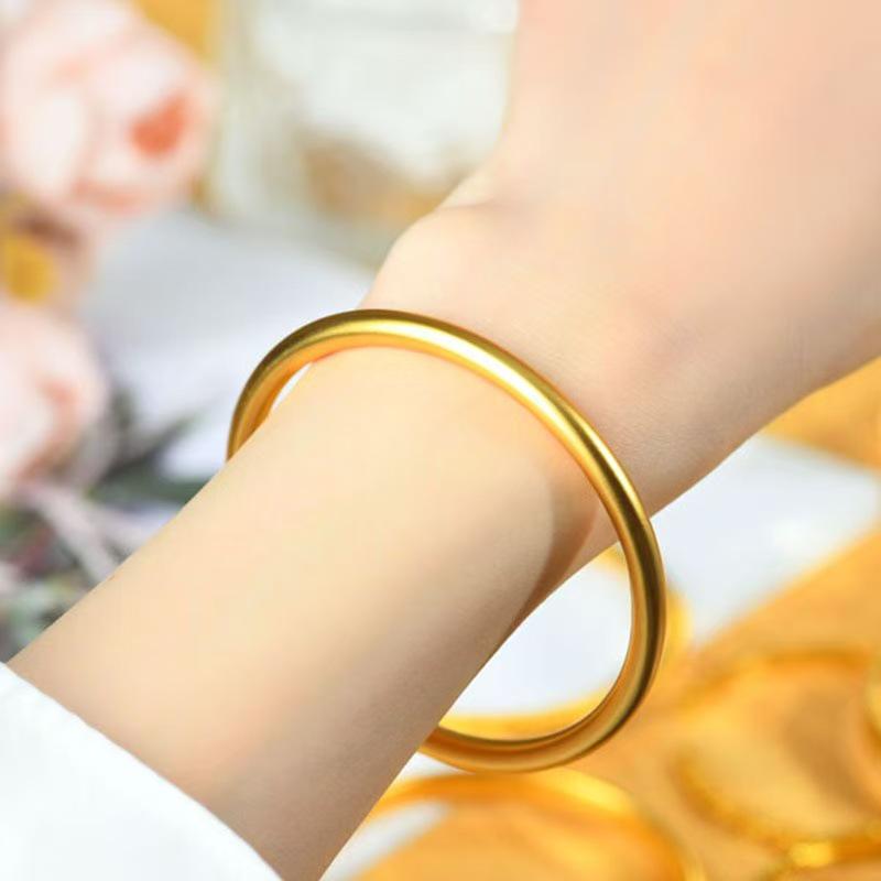 Gold-Plated Traditional Lotus Bangle for Women - High-End Simulated Gold Bracelet, Ideal for Weddings