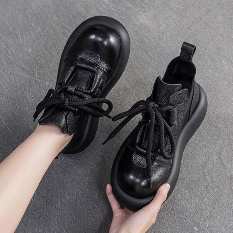 Fashion Flats Platform Women Ankle Boots Lace Up Fashion Shoes Designer Dress Sport Women Short Boots 2025 New Winter Botas De Mujer