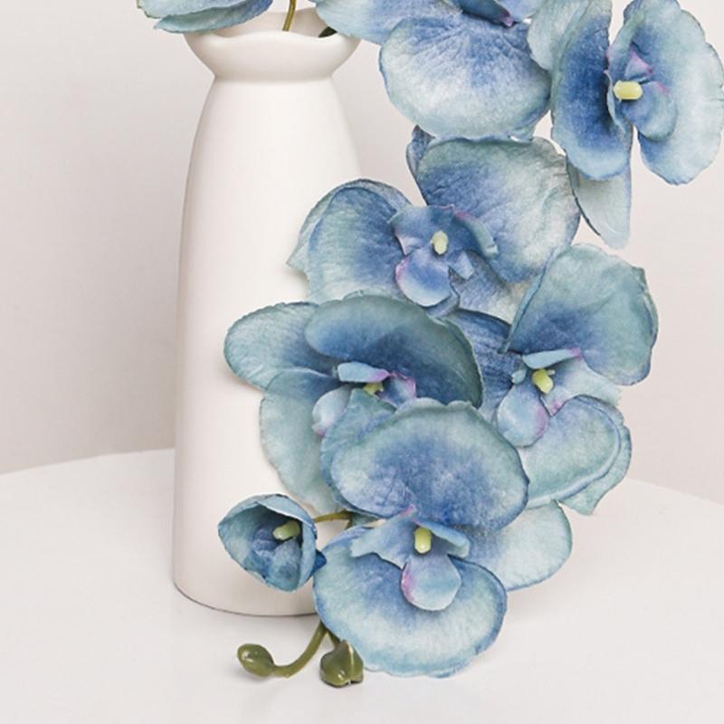Realistic Artificial Orchids Stem Silk Flower Branch for Permanent Wedding Displays or Home Vases Table Decoration