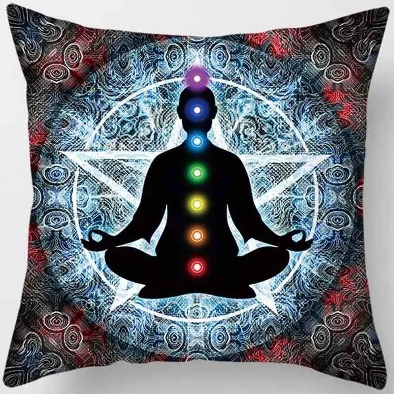 Boho Dragon  Chakra Printed Pillow Covers Pattern Cushion Cover Suitable For Sofa Bedroom Car Pillow Cover