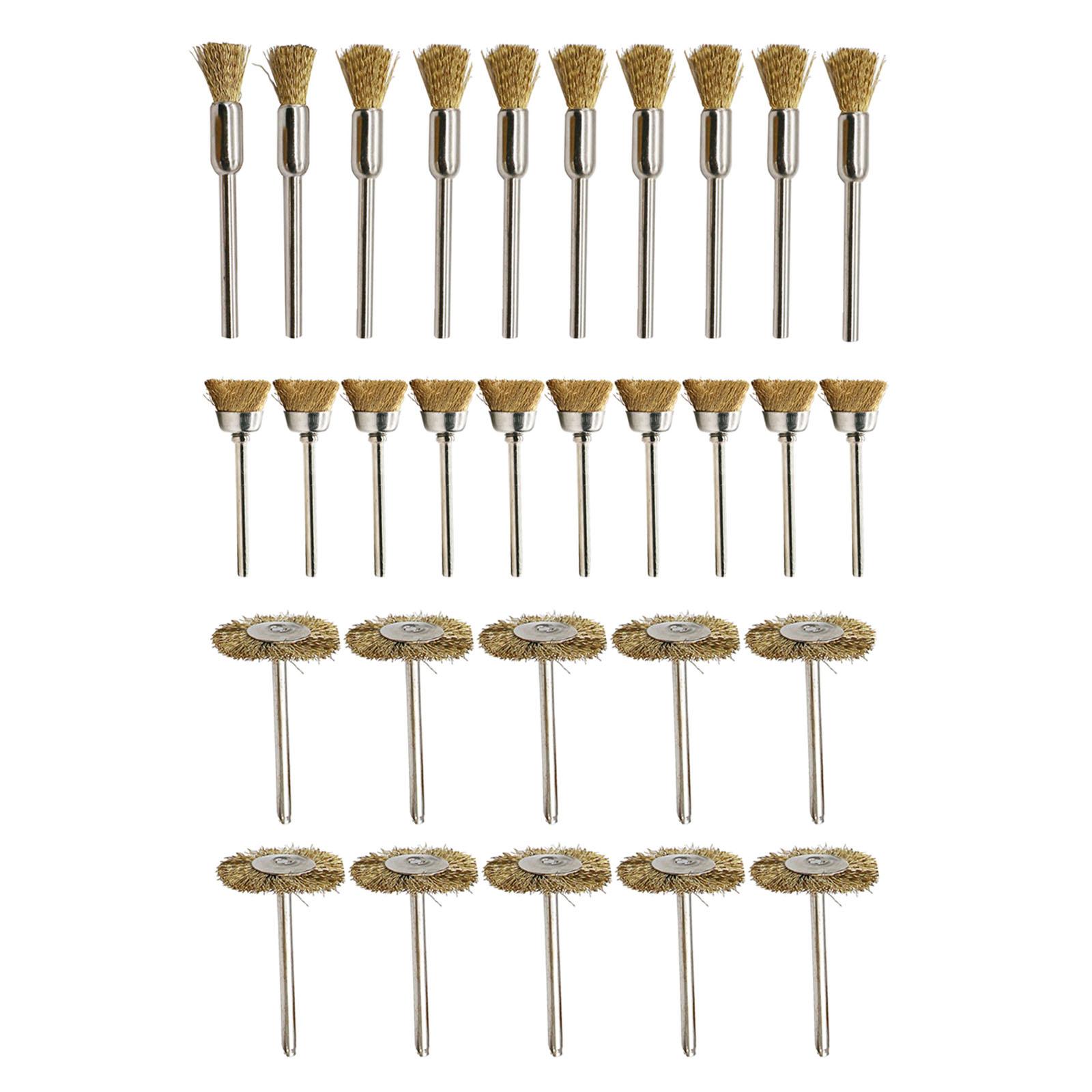 

Набор щеток из латунной проволоки для удаления заусенцев, ржавчины, пыли для ручной дрели, сверлильного станка с хвостовиком 1/8 дюйма, прочные инструменты для очистки сверл