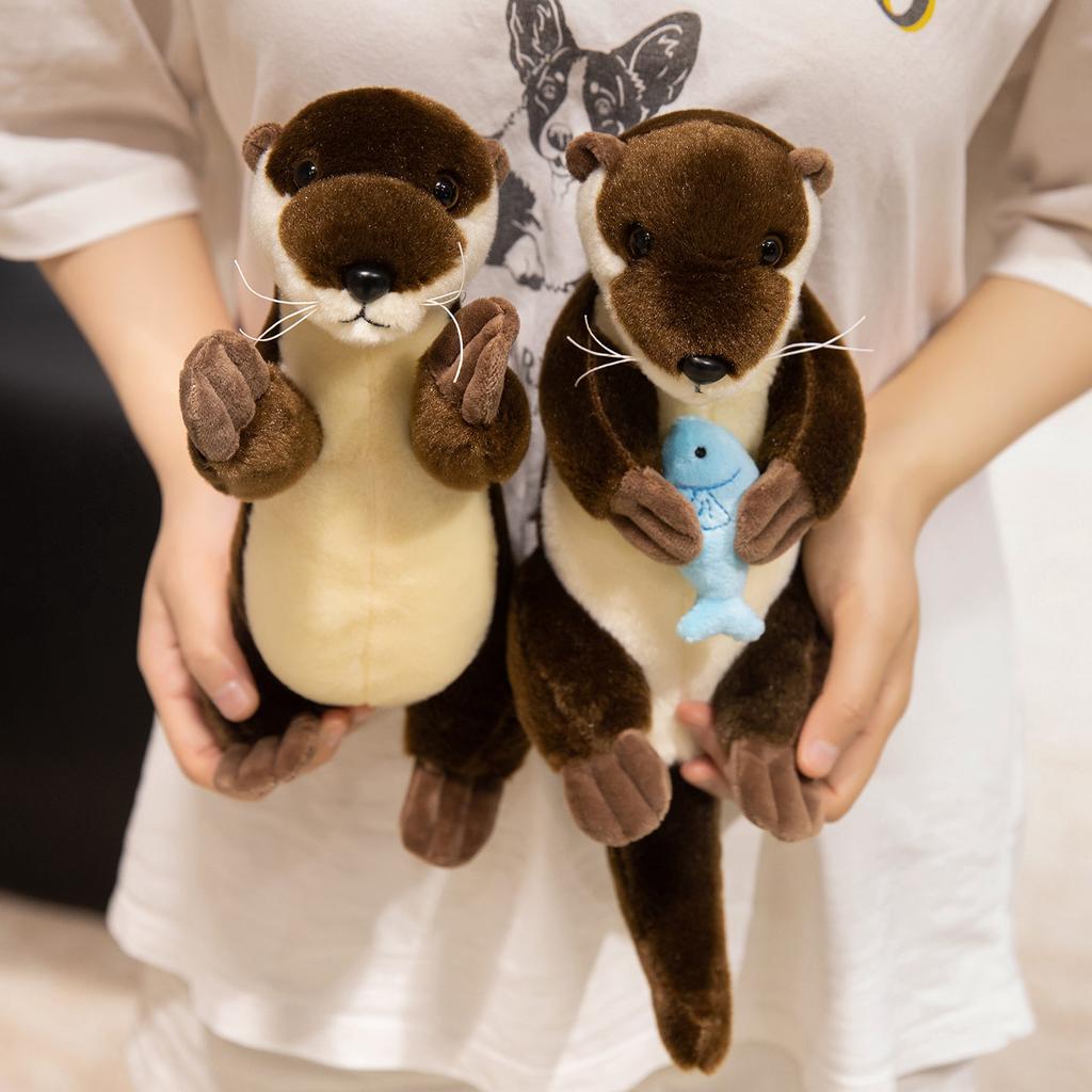 Kawaii ReaListic Otter Plush Toys Stuffed Appease Baby Animal Bank Beaver Doll Pillow Christmas Birthday Party Gift Room Decor