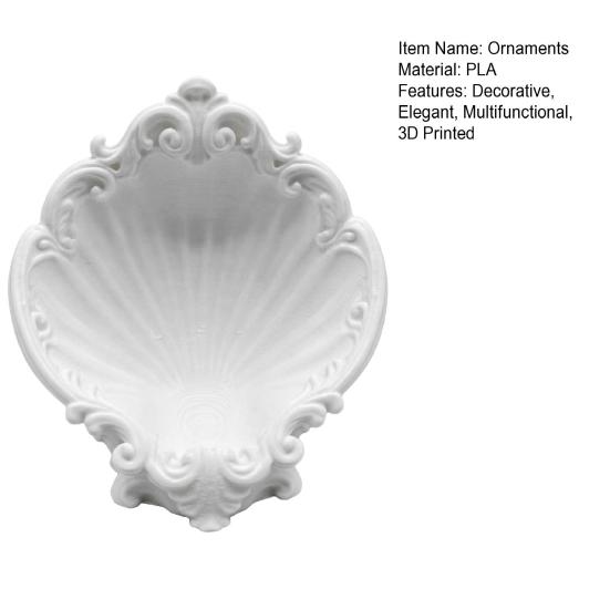 Baroque Shell Jewelry Tray, 3D Printed Jewelry Dish Ornaments, Jewelry Storage Tray for Rings Earrings Bracelets Desktop Decoration