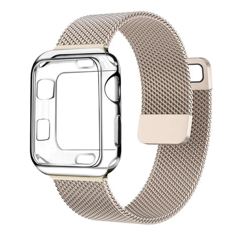 Custodia Milanese+Cinturino per Apple Watch Band 9 8 7 6 SE 5 4 49MM 41mm 40mm 44mm 42mm 38mm Cinturino per Iwatch Serie 9 Correa 45mm