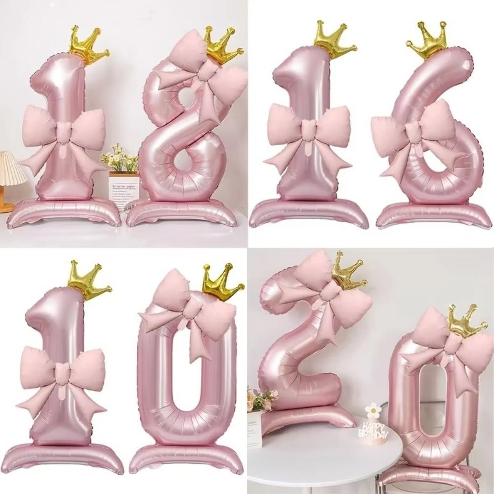 Crown Shape Aluminum Foil Balloons Pink Color 42 Inch Balloons Wedding Venue Decoration