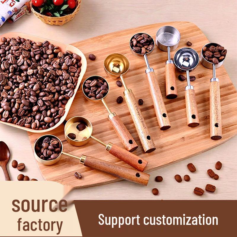 Nerezové odměrky na kávu se stupnicí na sušené mléko a koření