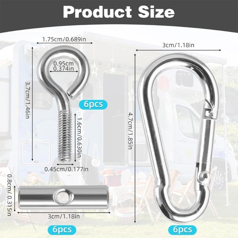 12pack Multipurpose Awnings Rail End Caps Heavy Type Stainless Steel Camping Tent Mounting Hardware