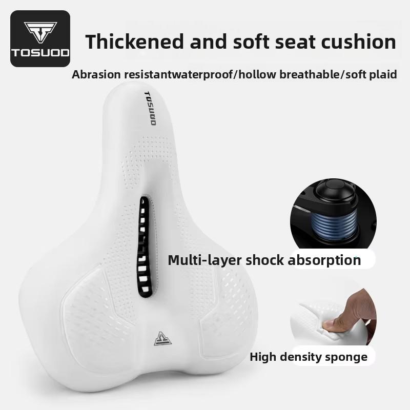 TOSUOD Super Soft Saddle Bicycle Seat Thickened Car Seat Cushion for Mountain Highway Simple Style Bicycle Accessories Sponge белый