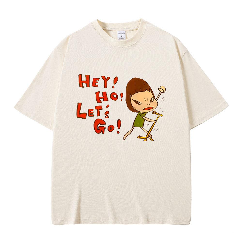 Hot Sale Yoshitomo Nara Hey Ho Lets Go T Shirts Unisex Unisex Casual Funny Humor Tshirt Summer Unisex Y2k Art Aesthetic Streetwear