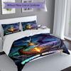 3pcs Custom Name Epic Dragon Fantasy Art Bedding Set Printed Bedding Set Duvet Cover Closure Includes 1 Duvet Cover & 2 Pillowcases Bedroom Decor