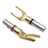 4mm Speaker Banana Plug Fork Shape Y Spade Speaker Connector Enhances Auditory Sound Stability