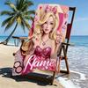 Prosop de plajă personalizat cu nume și imprimeu Barbie, pentru călătorii, camping, petreceri pe plajă, decor casnic, cadou de ziua de naștere pentru familie și prieteni