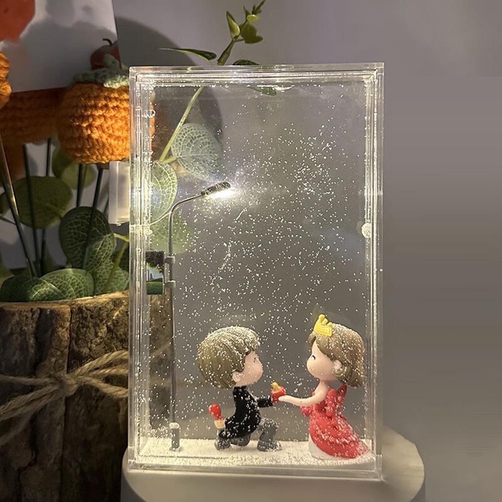 Snow Scene Street Light Flowing Hemp Night Light Snowy Night Simulation Handmade DIY Material Package Christmas Gift Toys