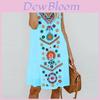 Womens Midi Dress Sleeveless Boho Beach Casual Floral Sundress Perfect For Summer