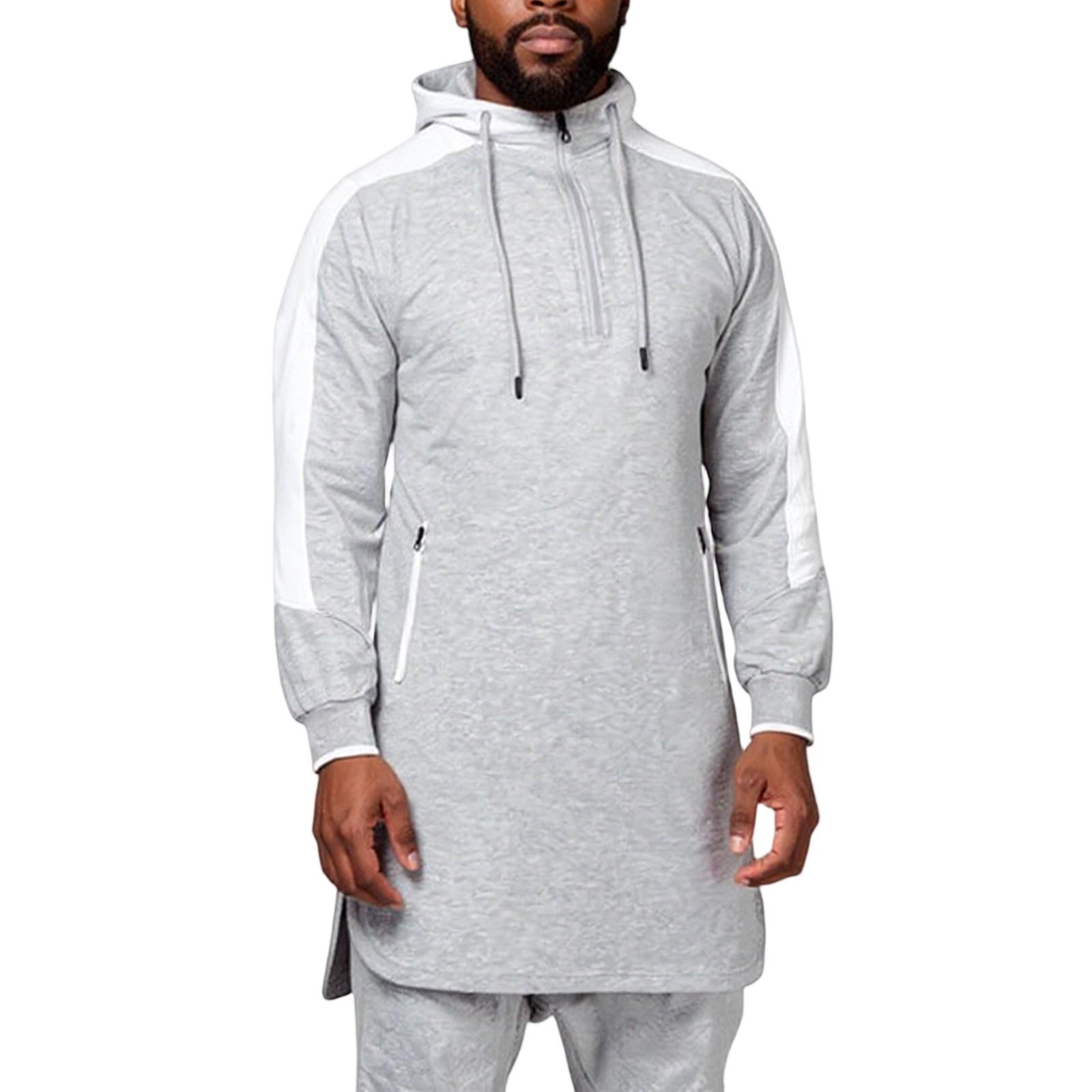 

Мужская толстовка с капюшоном, толстовка контрастного цвета, спортивная повседневная куртка XXXL