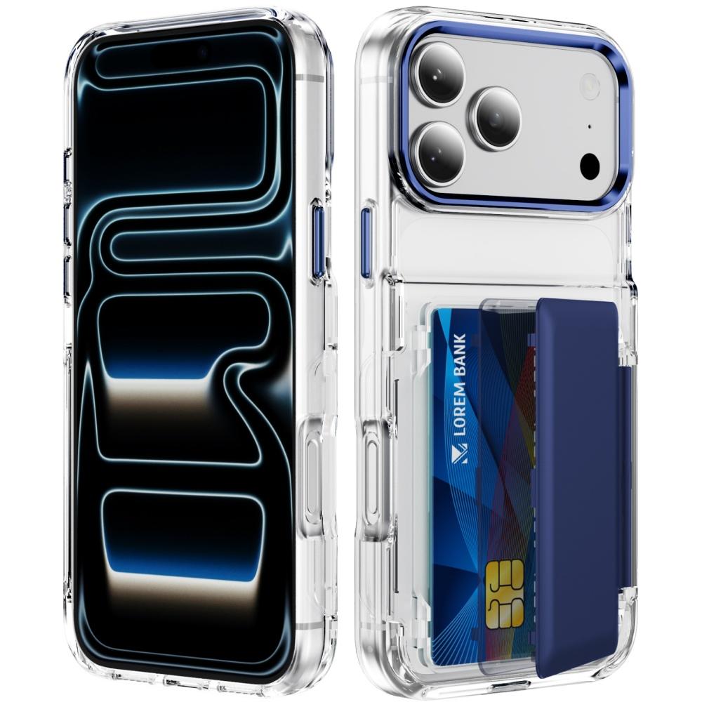 18pro Dual Card Slot Transparent Holder Case for iPhone 18 Pro Max 15 17 Pro 16 12 13 11 Shockproof Wallet Slot Shell Hard Cover