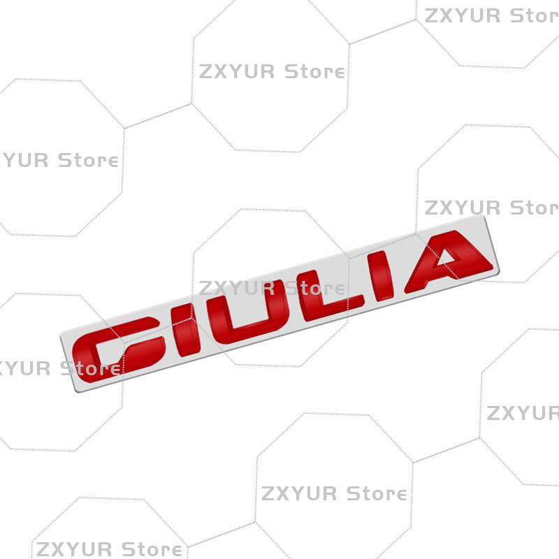 1Pc Giulietta Giulia STELVIO ABS Emblem Car Sticker Letter Badge Decal Body Rear End Trunk Decor Accessories