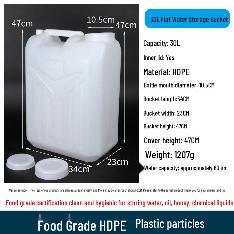 Large-Capacity Food-Grade Plastic Water Storage Bucket with Handle and Lid