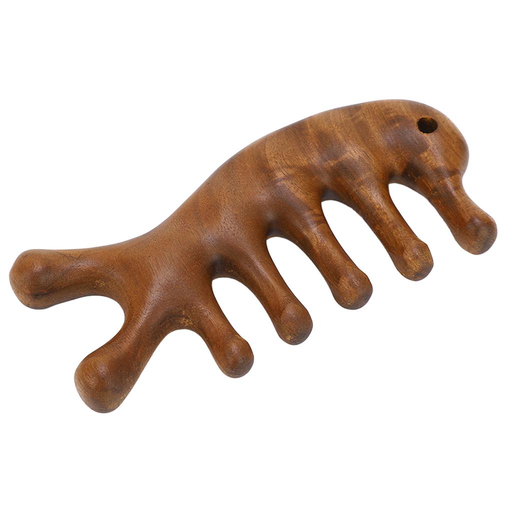 Gua Sha Kamm Sandelholz Ergonomischer Breitzahn Kopfhaut Schaben Massagekamm für Nacken Arme Beine