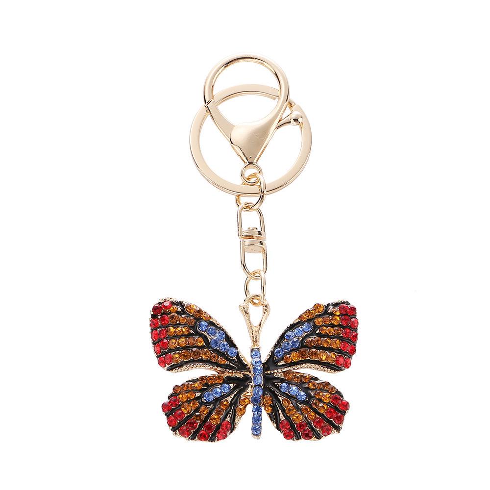 Брелок-бабочка со стразами: Элегантный металлический брелок-мотылек для женщин, креативная подарочная коробка