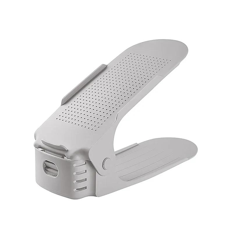 1pcs Adjustable Shoe Rack Storage Double Thickened Layered Shoe Tray Household Space-saving ShoeOrganizer Shoe Cabinet Shelves