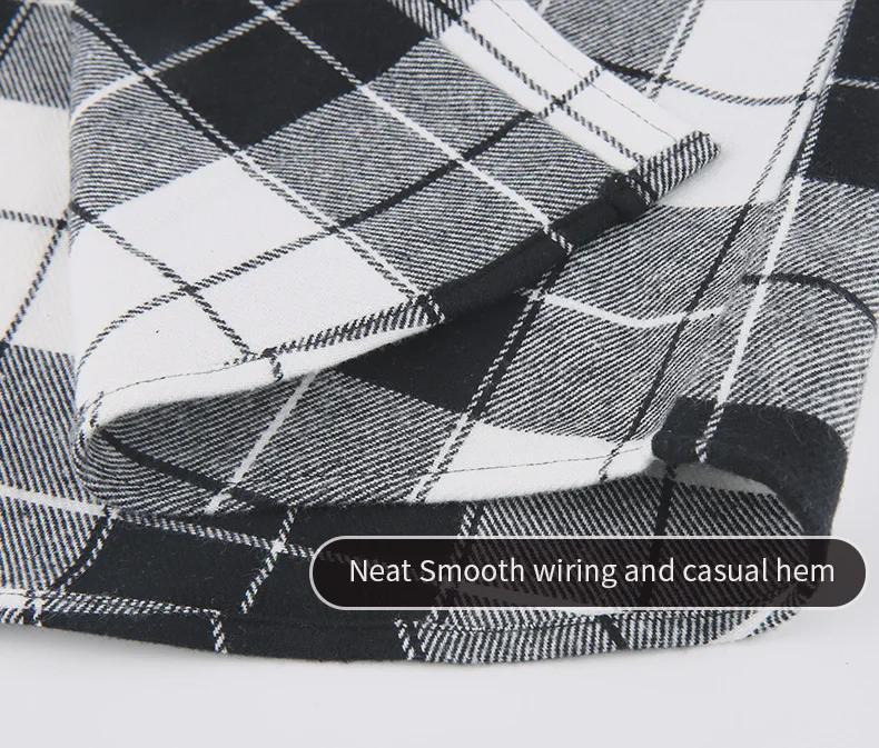 Jarní pánská neformální kostkovaná flanelová košile s kapucí – dlouhý rukáv, luxusní vzhled