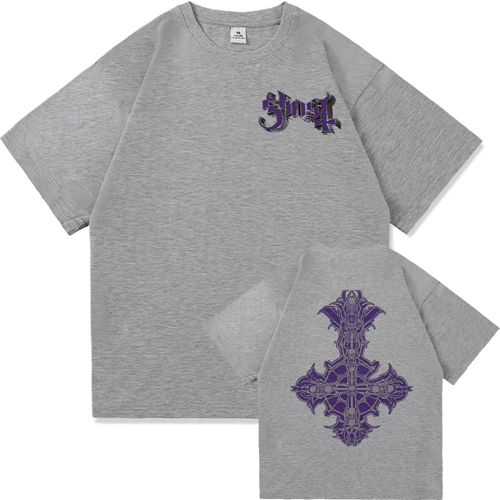 GHOST SKELETÁ Světové turné 2025 Módní pánské estetické vintage hip hopové tričko Unisex Satanizovaná ležérní bavlněná trička