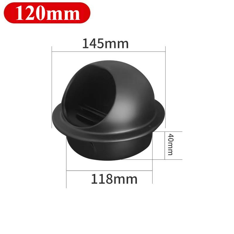 60 Mm ~ 200 Mm Stainless Steel Black Exhaust Hood Wall Wall Vent Cap with Built-in Fine Mesh Air Vent Outlet Grille Louvres