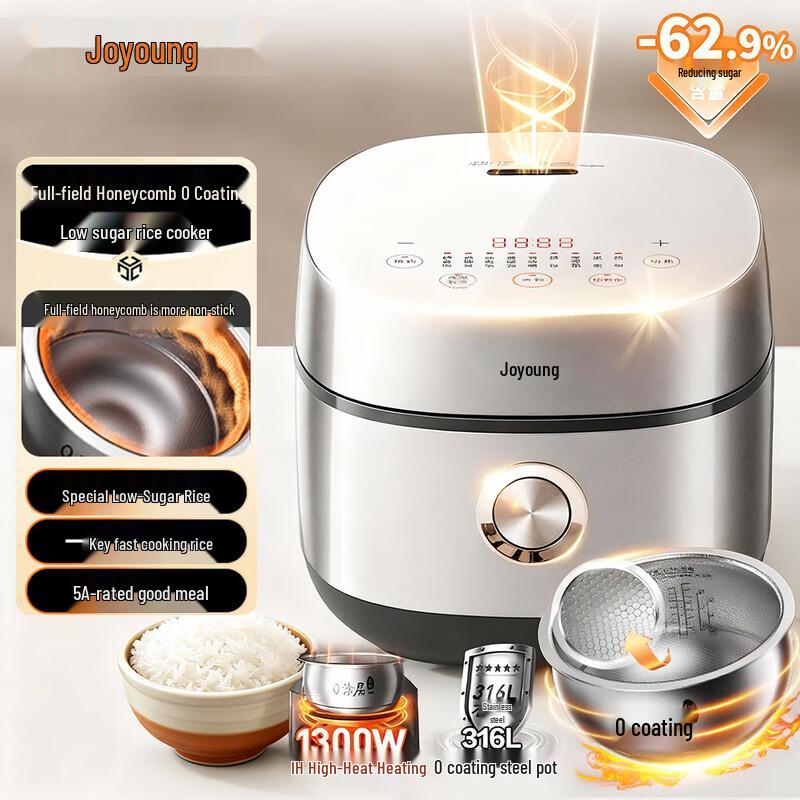 Joyoung 4L IH Low Sugar 0-Coating Rice Cooker CN plug (adapter included)