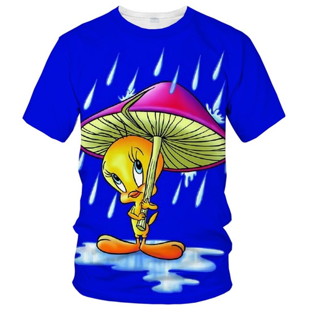 Verkaufe Sommer-Modetrend T-Shirt 3D-Druck niedliches Entenmotiv lässig und bequem Rundhalsausschnitt Oberteil