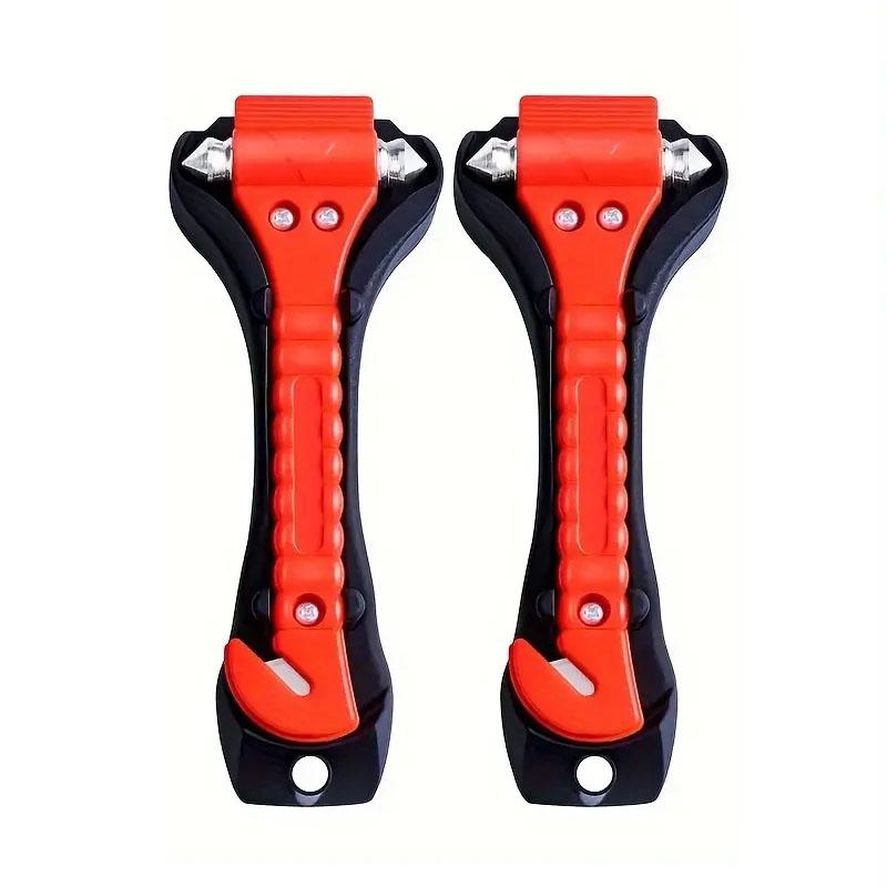 

2 шт. Мини-автомобильный аварийный молоток 2 в 1 для спасения жизни, молоток для эвакуации, резак для ремня безопасности, стеклобой, автомобильное спасательное устройство