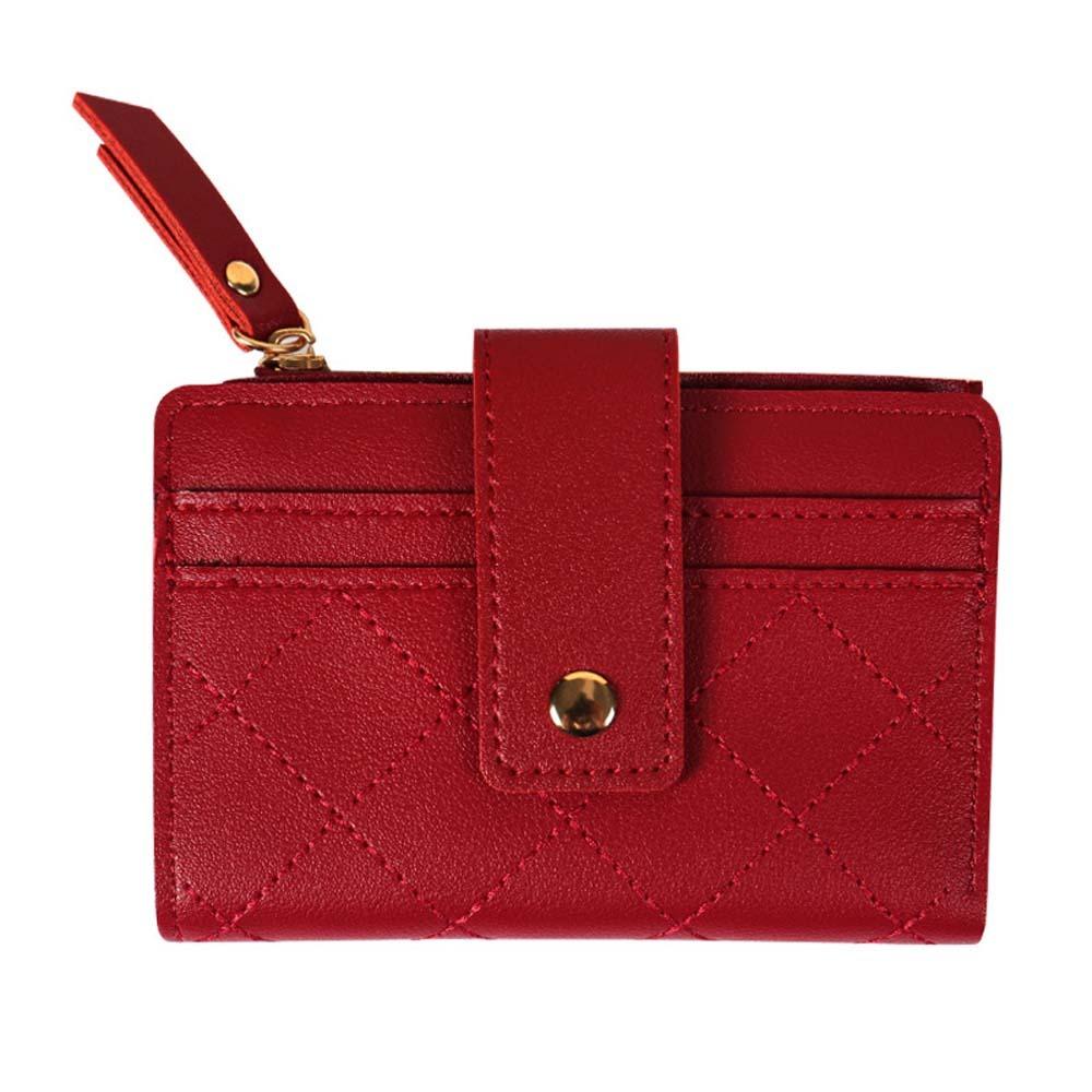 Transparent Women Lingge Wallet Portable Lady Short PU Purses Versatile Solid Color Card Bag  Work