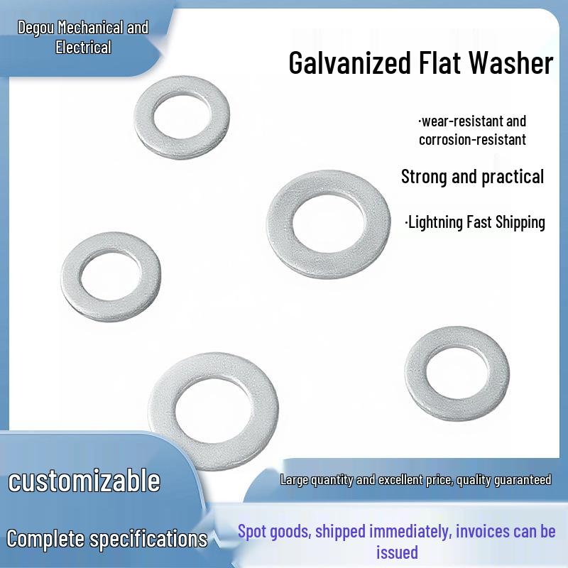 Carbon Steel Galvanized Flat Washer Ring, Round Spacer, National Standard GB97